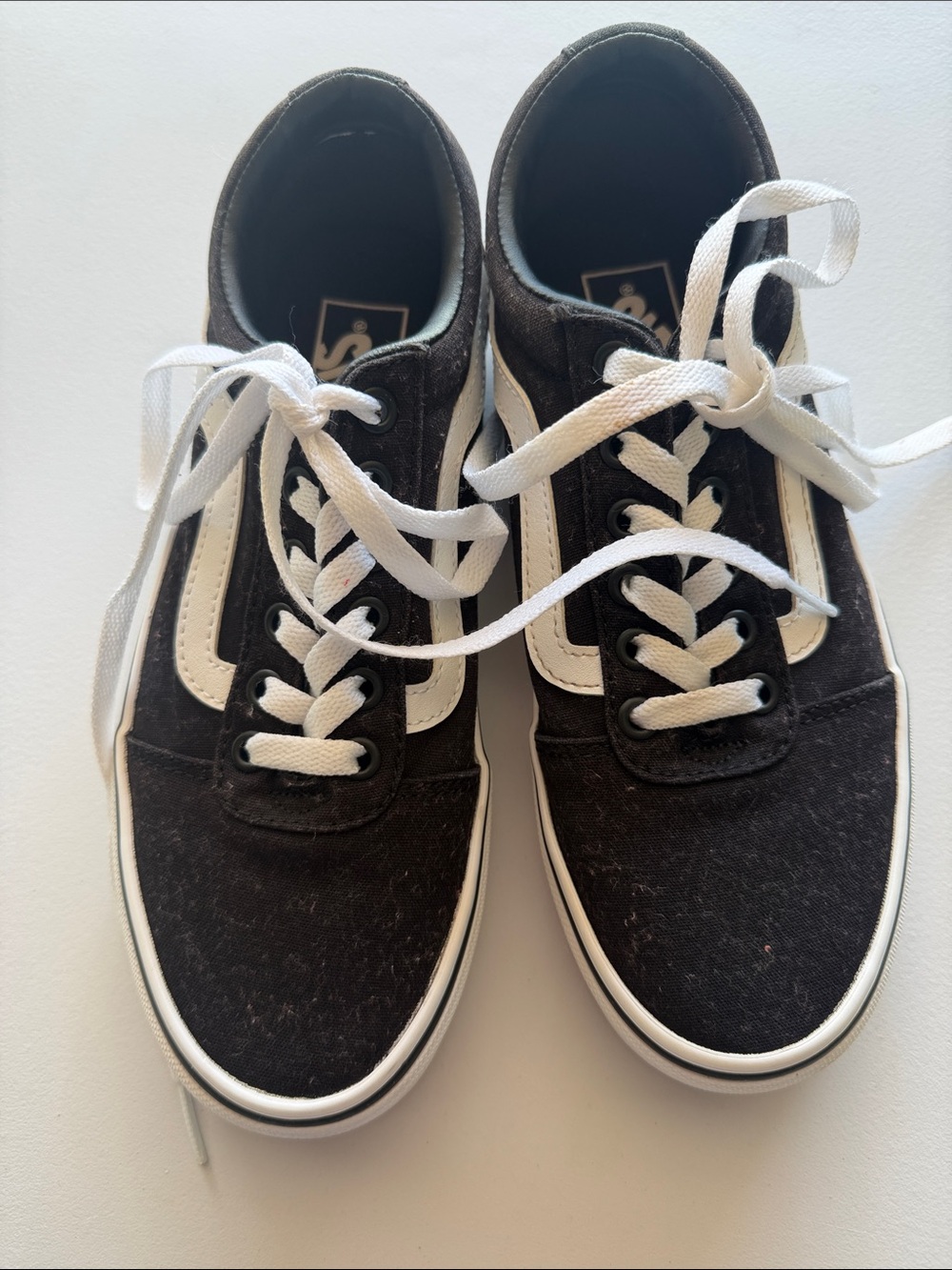 Vans Black and White Old Skool Skate Sneakers, Size 7.5